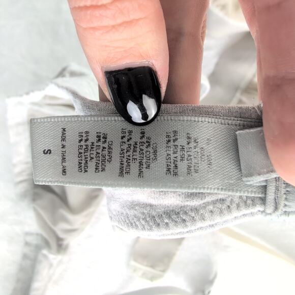 SKIMS (2) Cotten Jersey Bralettes Ivory/Gray S/M - Picture 11 of 11